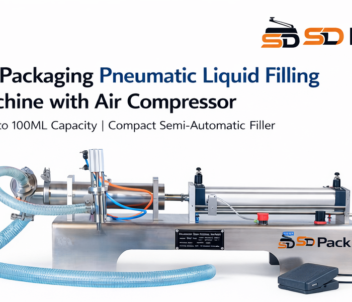 SD Packaging 10 to 100ML Pneumatic Liquid Filling Machine Single Head with Air Compressor
